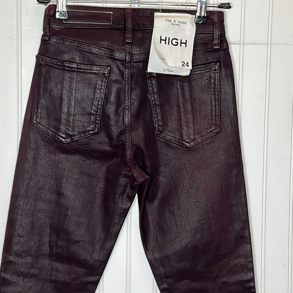 Rag & Bone Nina High Rise Skinny in Coated Plum Size 24 NWT - Picture 8 of 16